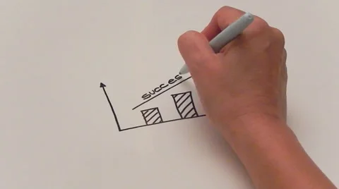 Drawing a business graph projection Stock Footage 24588426