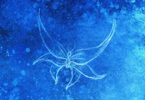 Drawing of butterfly. computer collage and color structure. Illustrazione stock