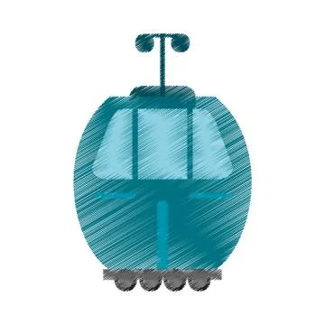 Drawing cable car transport image Stockillustratie