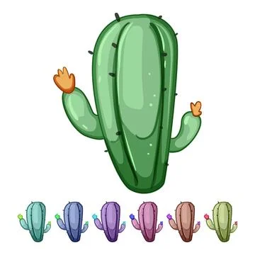 Drawing cactus cartoon vector graphic Stock Illustration
