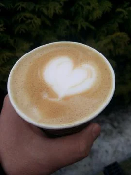Drawing on cappuccino. Stock Photos