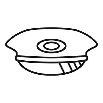 Drawing a captain or pilot hat with a visor and emblem 스톡 일러스트