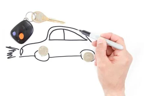 Drawing a car. Stock Illustration