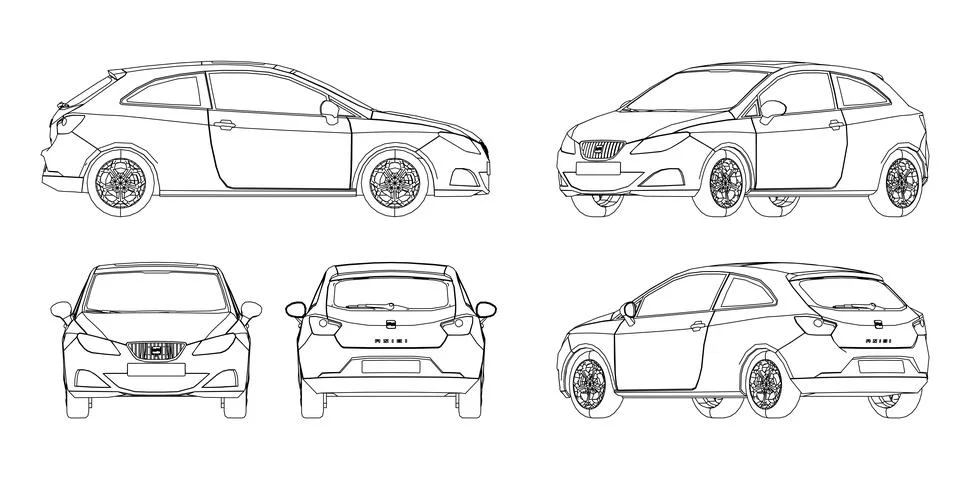 Drawing car Stock Illustration