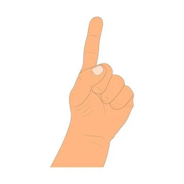 Drawing cartoon human arm isolated on white background. Drawn hand gesture 库存插图