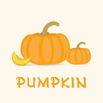 Drawing cartoon pumpkin Vector. pumpkin fruit icon concept isolated. Stock Illustration