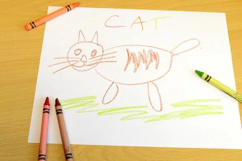 Drawing of a Cat Stock Photos