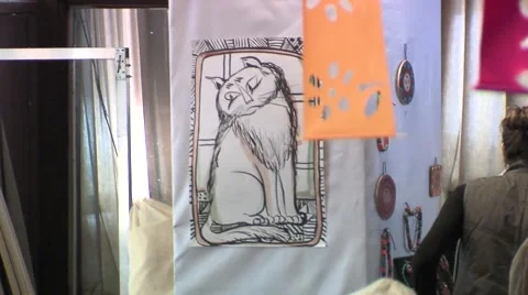 Drawing cats Stock Footage 1182999