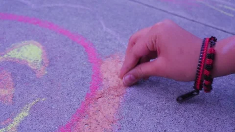 Drawing Chalk On the ground Video stock 307223398