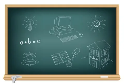 Drawing by a chalk Ilustración de archivo