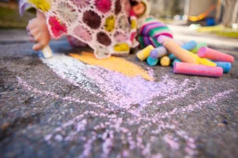 Drawing with chalk Foto stock