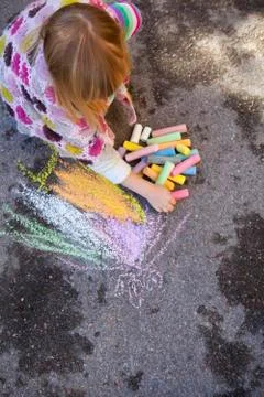 Drawing with chalk Foto stock
