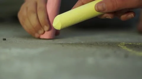 Drawing With Chalks 001 Stock-Footage 11114506