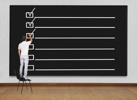 Drawing check box Stock Photos