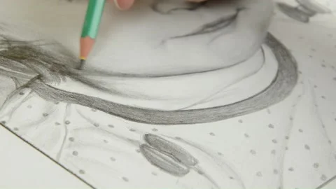 Drawing child portret Stock Footage 148323082