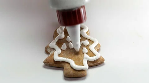 Drawing on christmas gingerbread Stock Footage 36003860