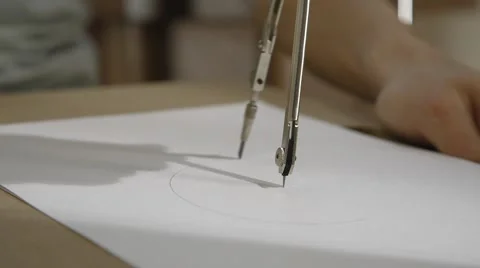 Drawing a circle with a compass close up 2 Video stock 45429940