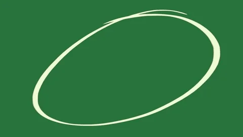 A drawing of circle on green background and white paint brush stroke green Video stock 337335678