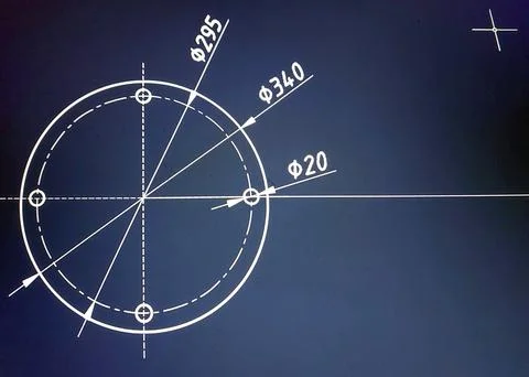 Drawing of a Circle With Measurements and Angles Indicated in a Simple Desi.. Stock Photos