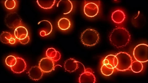 Drawing Circle Shapes on Black Background Animation - Loop Red Stock Footage 72432757