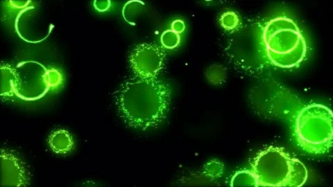 Drawing Circle Shapes on Black Background Animation - Loop Green Stock Footage 72432888