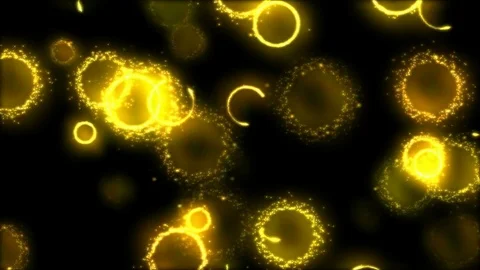 Drawing Circle Shapes on Black Background Animation - Loop Yellow Stock Footage 72433428