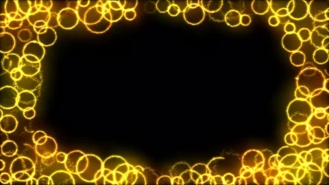 Drawing Circle Shapes on Black Background Animation - Loop Yellow Stock Footage 72583970