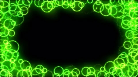 Drawing Circle Shapes on Black Background Animation - Loop Green Stock Footage 72584001