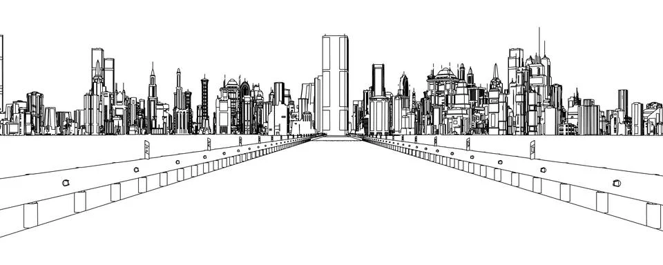 Drawing of a city Stock Illustration