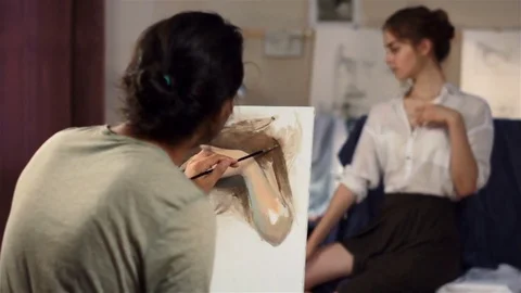 Drawing class for adults Stock Footage 71533848