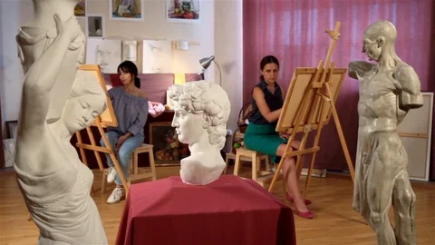 Drawing class for adults Stock Footage 71568994