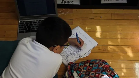 Drawing In Class Stock Footage 85705427