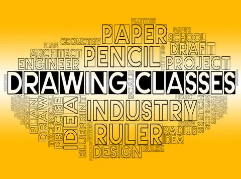 Drawing Classes Represents Lesson Schooling And Learning Illustrazione stock