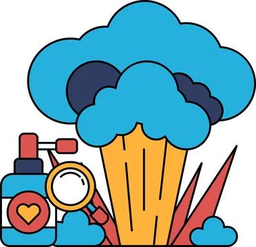 A drawing of a cloud with a spray bottle Stock Illustration