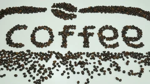 Drawing coffee beans on the table Stock Footage 108610931