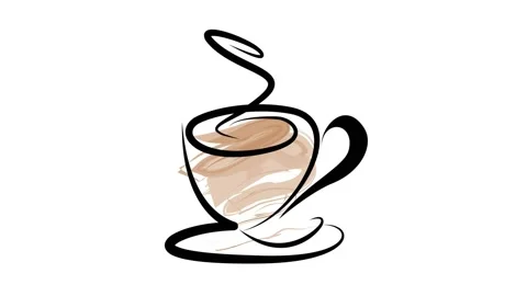 Drawing a Coffee cup. Coffees cup shop concept. Animated illustration Stock Footage 168102322