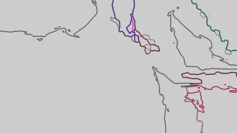 Drawing with colored lines on a light gray background Stock Footage 266141085