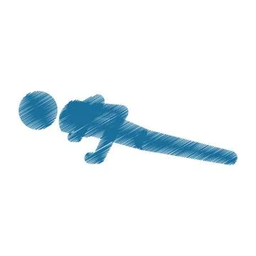 Drawing colored man silhouette practicing push ups icon Stock Illustration