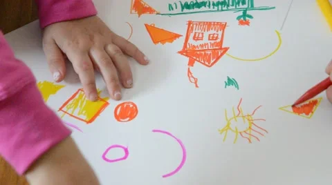 Drawing with colored pencils Stock Footage 41563526