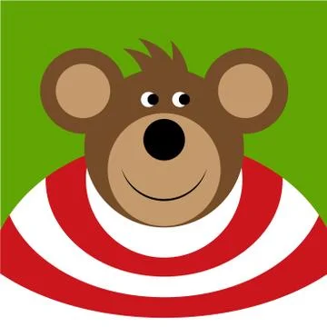 Drawing - colored smiling cartoon bear Stock Illustration