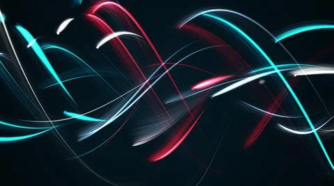 Drawing colored strokes and lines, computer generated. Abstract weave. 3d 스톡 일러스트