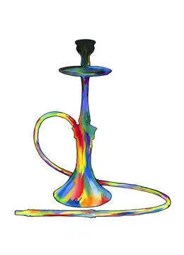 Drawing with colors of a multicolored hookah. Multicolored hookah Stock Illustration
