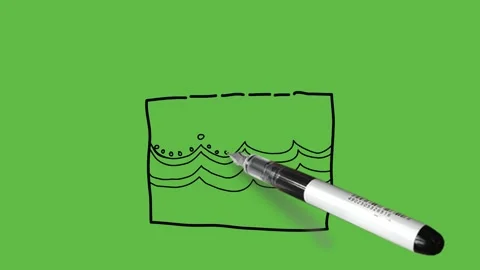 Drawing colourful decorative cake with five candle in pink, yellow, blue,orange Video stock 157615608