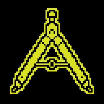 Drawing compass, divider for sketching. Engineer and designer tool. Pixel s.. Stock Illustration