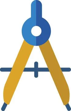Drawing compass drafting tool flat icon Stock Illustration