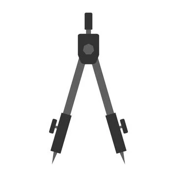 Drawing Compass in Flat Minimal Style Vector Illustration Stock Illustration