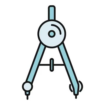 Drawing compass for geometry and drafting projects Stock Illustration