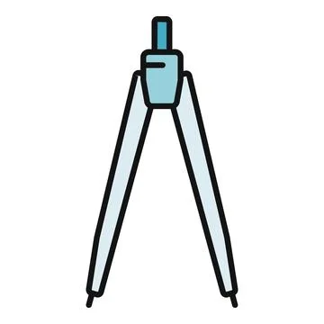 Drawing compass for geometry and education designing tools 库存插图