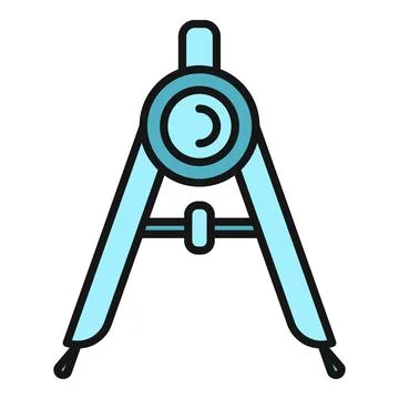 Drawing compass for geometry, math, and architecture design Stock Illustration