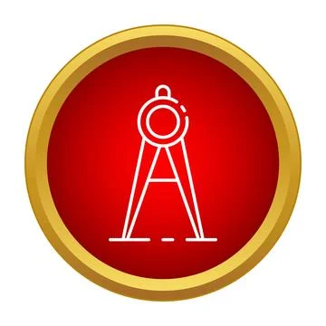Drawing compass icon for engineering and geometry Stock Illustration
